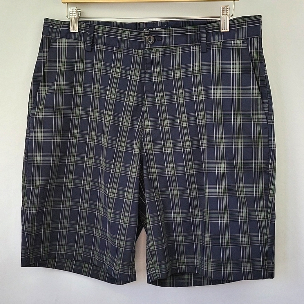 Chaps Golf Shorts Navy & Green Plaid Size 34